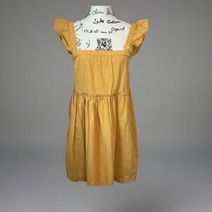 Madewell Ruffle Strap Dress‎ Pockets Sleeveless Casual Yellow Size S